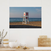 Poster Chaise de garde sur l'affiche de la plage (Cuisine)