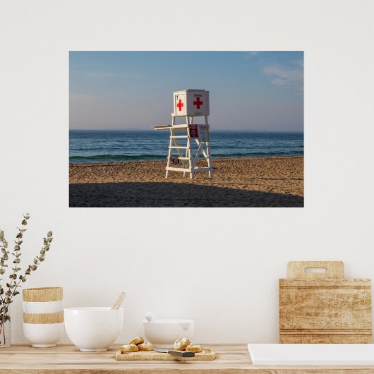 Poster Chaise de garde sur l'affiche de la plage (Cuisine)