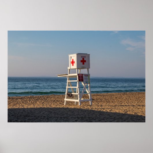 Poster Chaise de garde sur l'affiche de la plage (Devant)