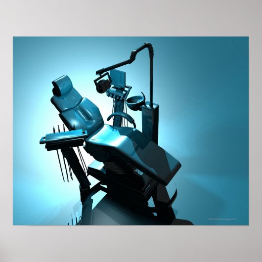 Poster Chaise d'un dentiste, oeuvre d'ordinateur. (Devant)