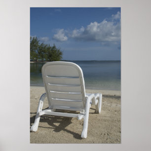 Poster Chaise-salon sur la plage tropicale