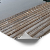 Poster Chaise vide sur le pont du lac (Coin)