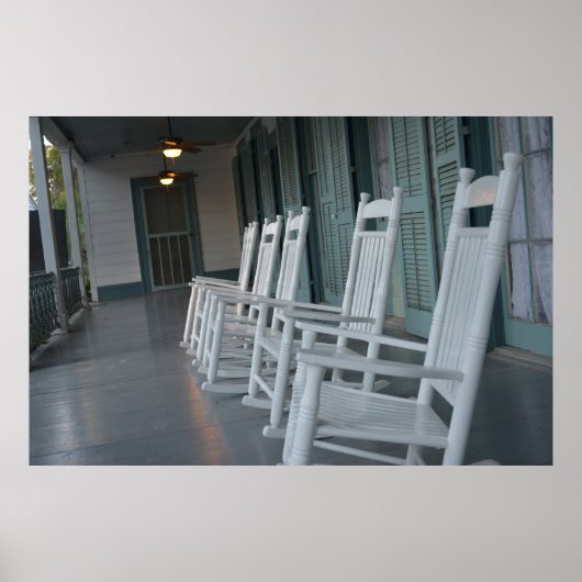 Poster Chaises à bascule blanches du sud (Devant)