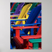 Poster Chaises Adirondack de couleur arc-en-ciel (Devant)