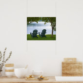 Poster Chaises Adirondack face au lac (Cuisine)