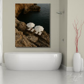 Poster Chaises blanches minimalistes d'évasion côtière mo