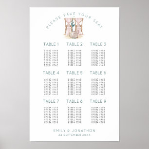 Poster Chaises de mariage 9 Tables 90 Plan de table