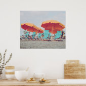 Poster Chaises de plage en bleu et orange photo (Cuisine)