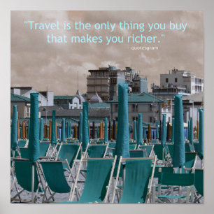 Poster Chaises de plage Inspiration Travel Quote