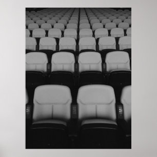 POSTER CHAISES DE THÉÂTRE BLANC ET NOIR VACANTES SANS POU