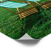 Poster Chaises longues disposées dans le parc vert, Londr (Coin)