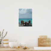 Poster Chaises sur un quai en bord de mer (Cuisine)