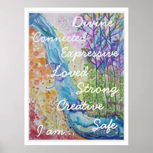 Poster Chakra Colors et Affirmations (Devant)