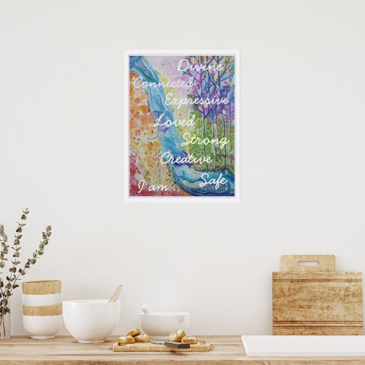 Poster Chakra Colors et Affirmations (Cuisine)
