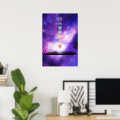 Poster Chakra connaît sept chakras symboles mural pourpre (Bureau à domicile)