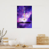 Poster Chakra connaît sept chakras symboles mural pourpre (Cuisine)