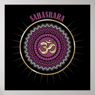 Poster Chakra de la Couronne pourpre sahasrara