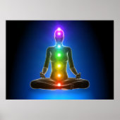 Poster chakra, sept chakras, système énergétique, symbole (Devant)
