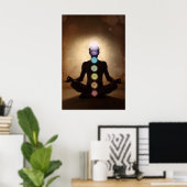 Poster chakra, sept chakras, système énergétique, symbole (Bureau à domicile)