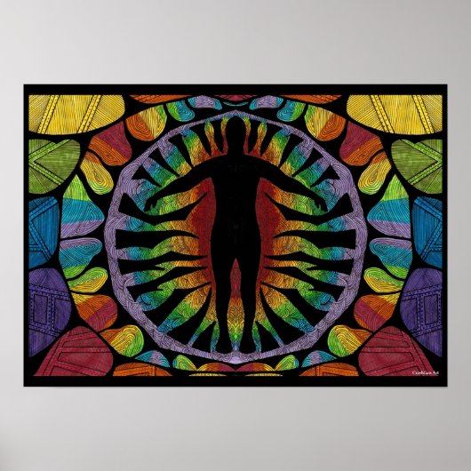 Poster Chakras arc-en-ciel (Devant)