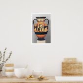 Poster Chalcidienne : amphore à silhouette noire représen (Cuisine)