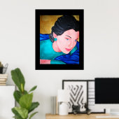 Poster châle bleu (Bureau à domicile)