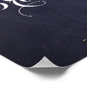 Poster Chalet bleu marine des tournesols (Coin)