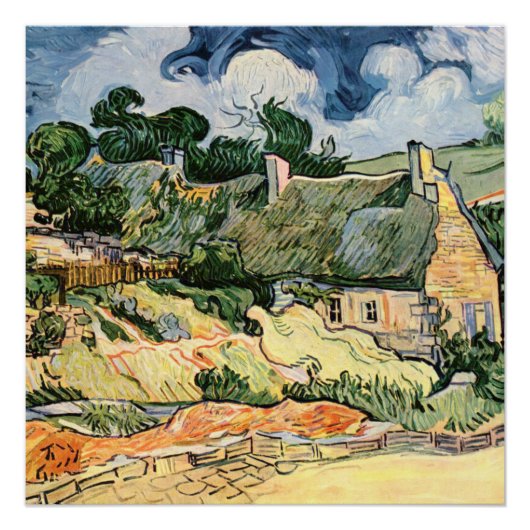 Poster Chalets à Cordevill Vincent van Gogh (Devant)