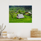 Poster Chalets dans une vallée alpine en Suisse (Cuisine)