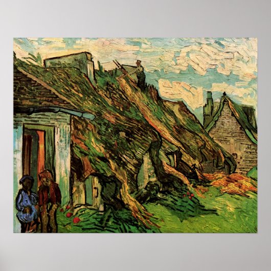 Poster Chalets en grès chaulé par Vincent van Gogh (Devant)
