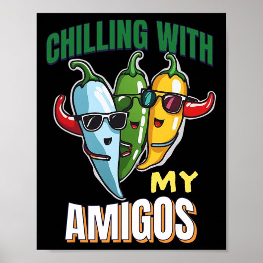 Poster Chaleur Avec Mon Amigos Cinco De Mayo Chilly Peppe (Devant)