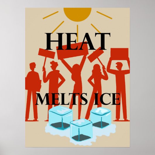 Poster Chaleur Fait Fondre la Glace Protestation  (Devant)