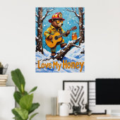 Poster Chaleur hivernale : Harmonie de miel de l'ours (Bureau à domicile)