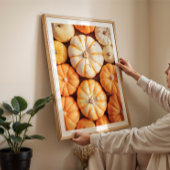 Poster Chaleureux automne citrouille photo ferme art mur