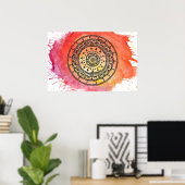 Poster Chaleureux Sun Mandala. (Bureau à domicile)