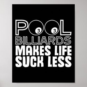 Poster Chalk Rack Huit boules Barres Billard Billard Snoo