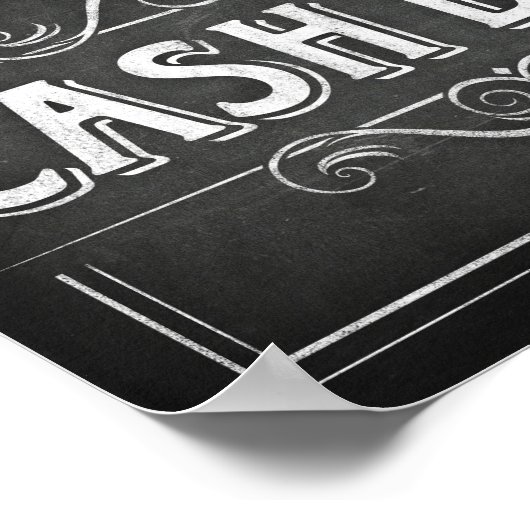 Poster Chalk Style CASH BAR Sign Print (Coin)