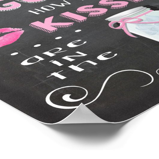 Poster Chalkboard Devinez combien d'affiches de baisers (Coin)