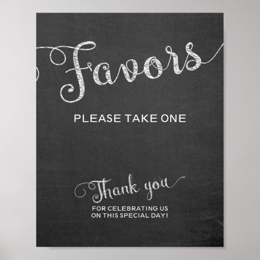 Poster Chalkboard Favoriser Mariage Signer S'il vous plaî (Devant)