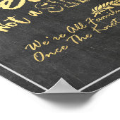 Poster Chalkboard Floral Choisir Un Siège Pas Un Mariage  (Coin)