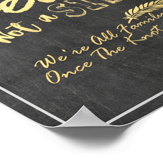 Poster Chalkboard Floral Choisir Un Siège Pas Un Mariage  (Coin)