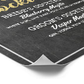 Poster Chalkboard Floral Mariage Signature Menu boisson (Coin)