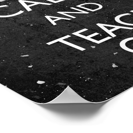 Poster Chalkboard Gardez le calme et apprenez en classe (Coin)