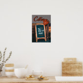 Poster Chalkboard humoristique citation café rouge cuisin (Cuisine)