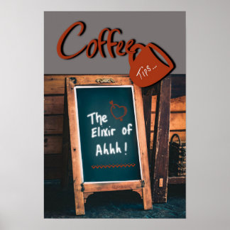 Poster Chalkboard humoristique citation café rouge cuisin