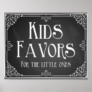 Poster Chalkboard Kids doux table de faveur Imprimer
