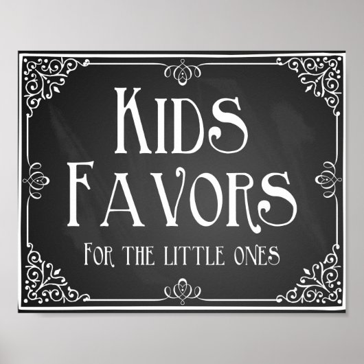 Poster Chalkboard Kids doux table de faveur Imprimer (Devant)