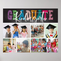 Chalkboard Kindergarten Graduate Photo Collage