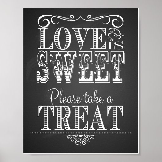 Poster Chalkboard L'amour Mariage est doux Imprimer (Devant)