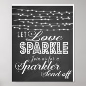 Poster Chalkboard Let love scintillant mariage print (Devant)